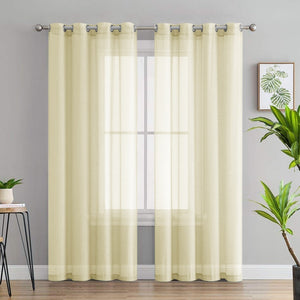 MRTREES Solid Sheer Window Curtains