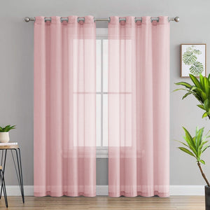 MRTREES Solid Sheer Window Curtains