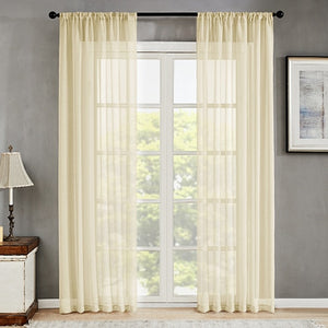 MRTREES Solid Sheer Window Curtains