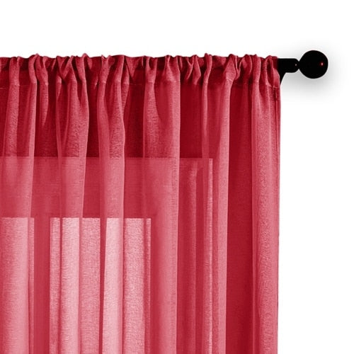 MRTREES Solid Sheer Window Curtains