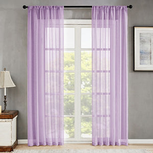 MRTREES Solid Sheer Window Curtains