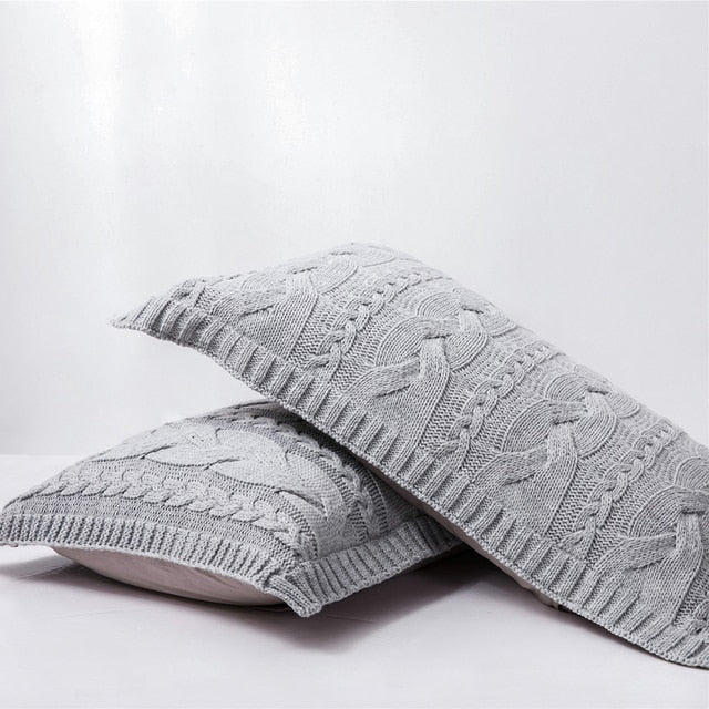 REGINA Brand Twist Stripe Knitted Pillow Case