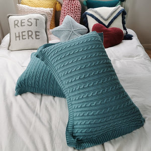 REGINA Brand Twist Stripe Knitted Pillow Case