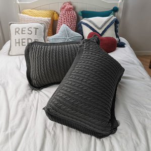 REGINA Brand Twist Stripe Knitted Pillow Case