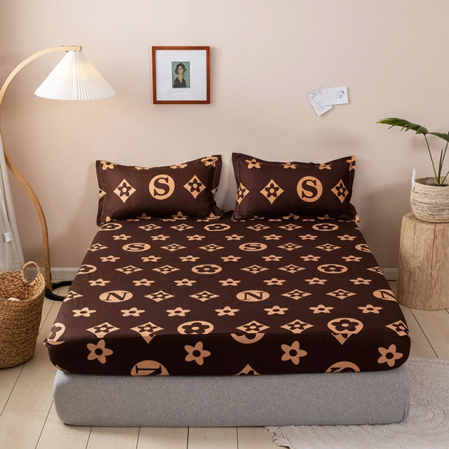 Bed Sheet Geometric Printed Fitted Sheet