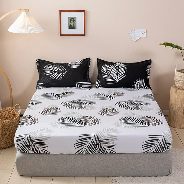 Bed Sheet Geometric Printed Fitted Sheet