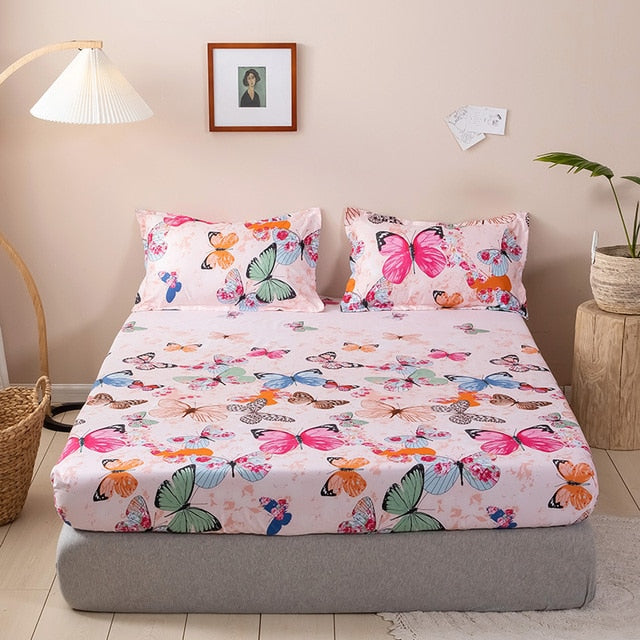 Bed Sheet Geometric Printed Fitted Sheet