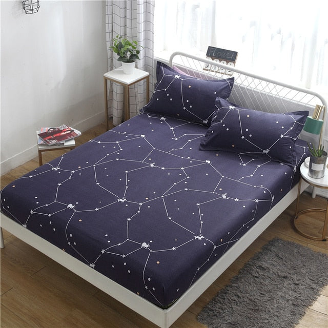 Bed Sheet Geometric Printed Fitted Sheet