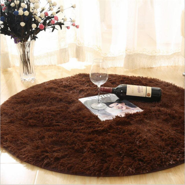 Bubble Kiss Fluffy Round Rug