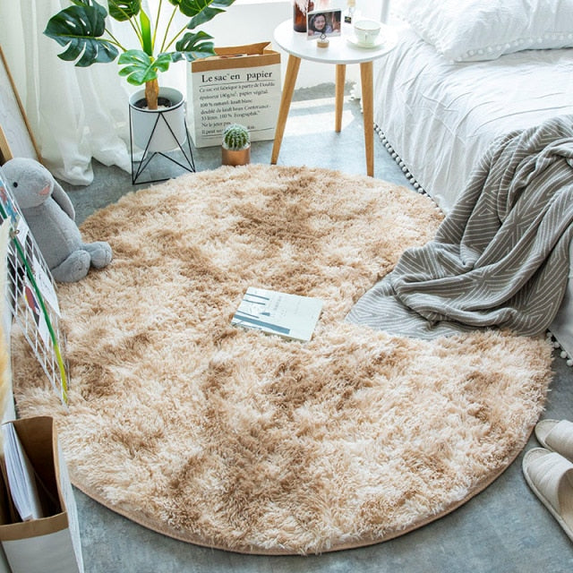 Bubble Kiss Fluffy Round Rug