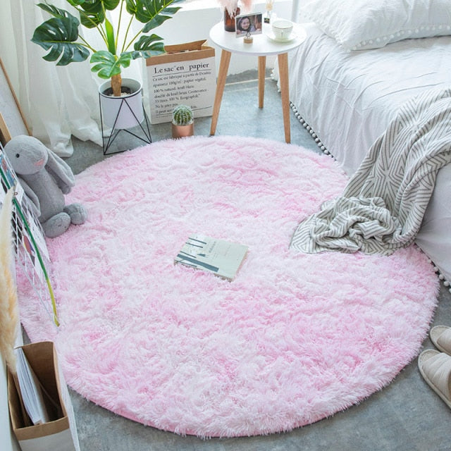 Bubble Kiss Fluffy Round Rug