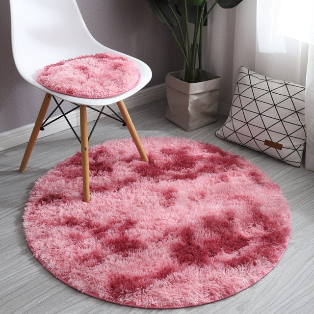 Bubble Kiss Fluffy Round Rug