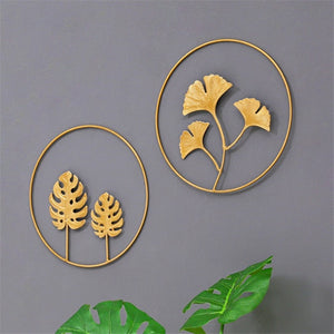 Iron Leaf Round Wall Decoration Pendant