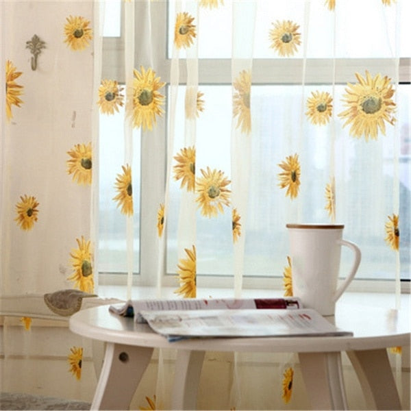 Sunflower Window Panels Drapes Curtains