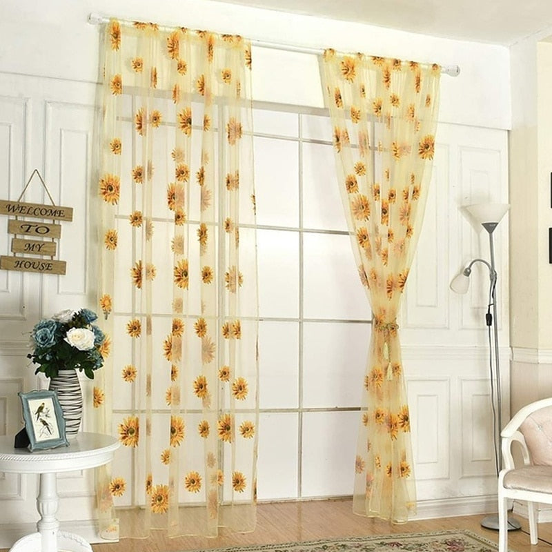 Sunflower Window Panels Drapes Curtains