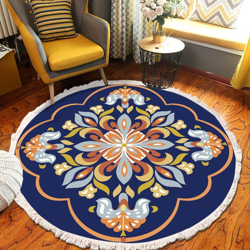 Home Decor Retro Bohemian Round Carpet