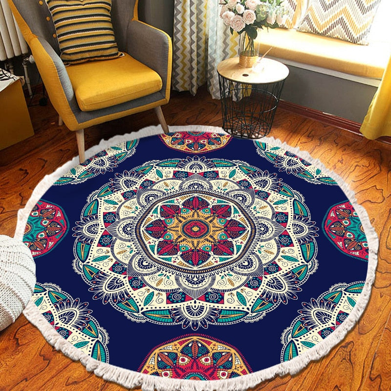 Home Decor Retro Bohemian Round Carpet