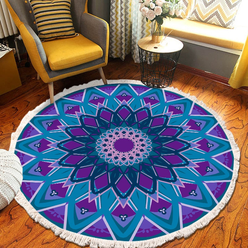 Home Decor Retro Bohemian Round Carpet