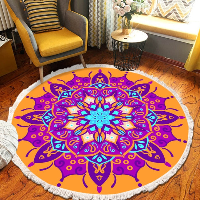 Home Decor Retro Bohemian Round Carpet