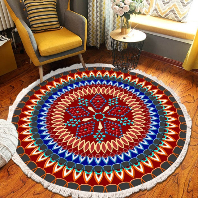 Home Decor Retro Bohemian Round Carpet