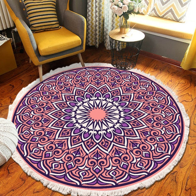 Home Decor Retro Bohemian Round Carpet