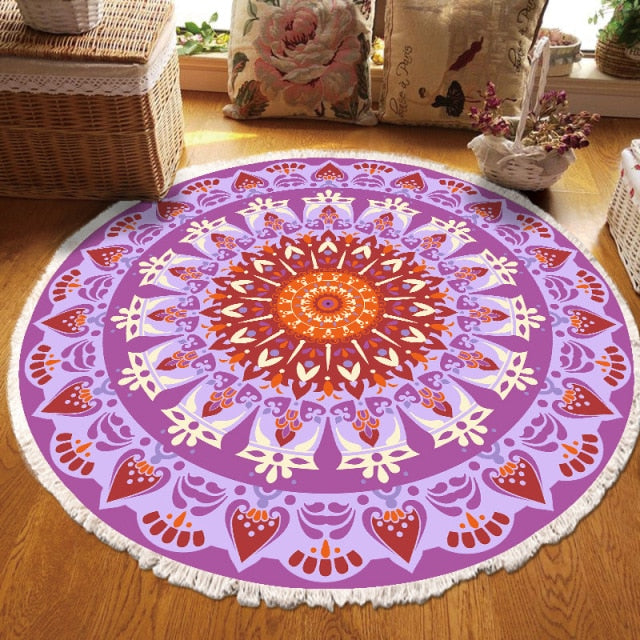 Home Decor Retro Bohemian Round Carpet