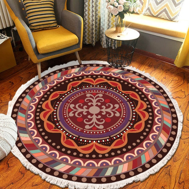 Home Decor Retro Bohemian Round Carpet