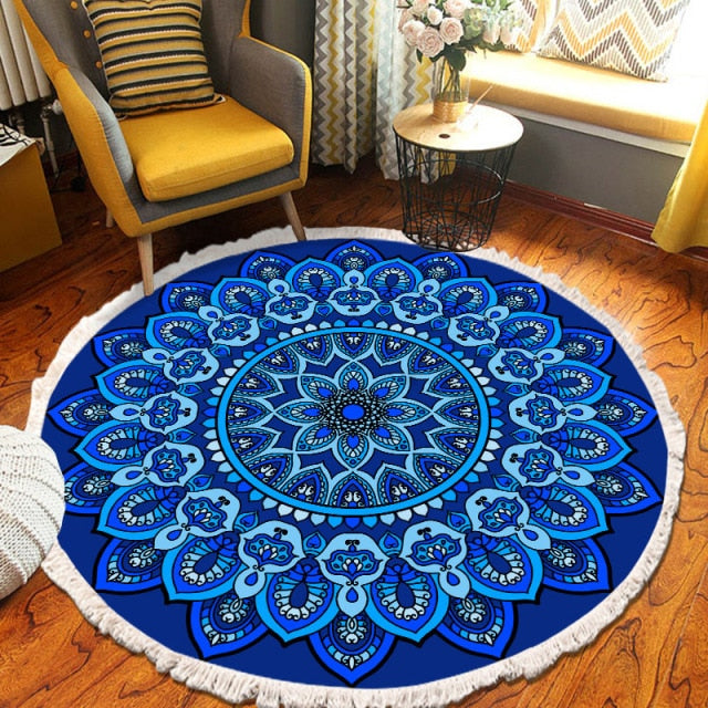 Home Decor Retro Bohemian Round Carpet