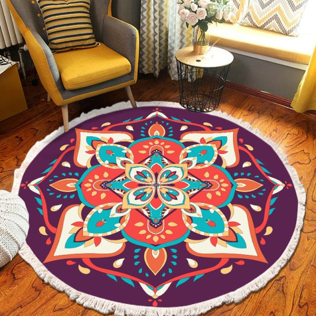 Home Decor Retro Bohemian Round Carpet