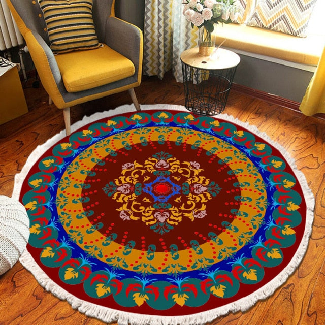 Home Decor Retro Bohemian Round Carpet